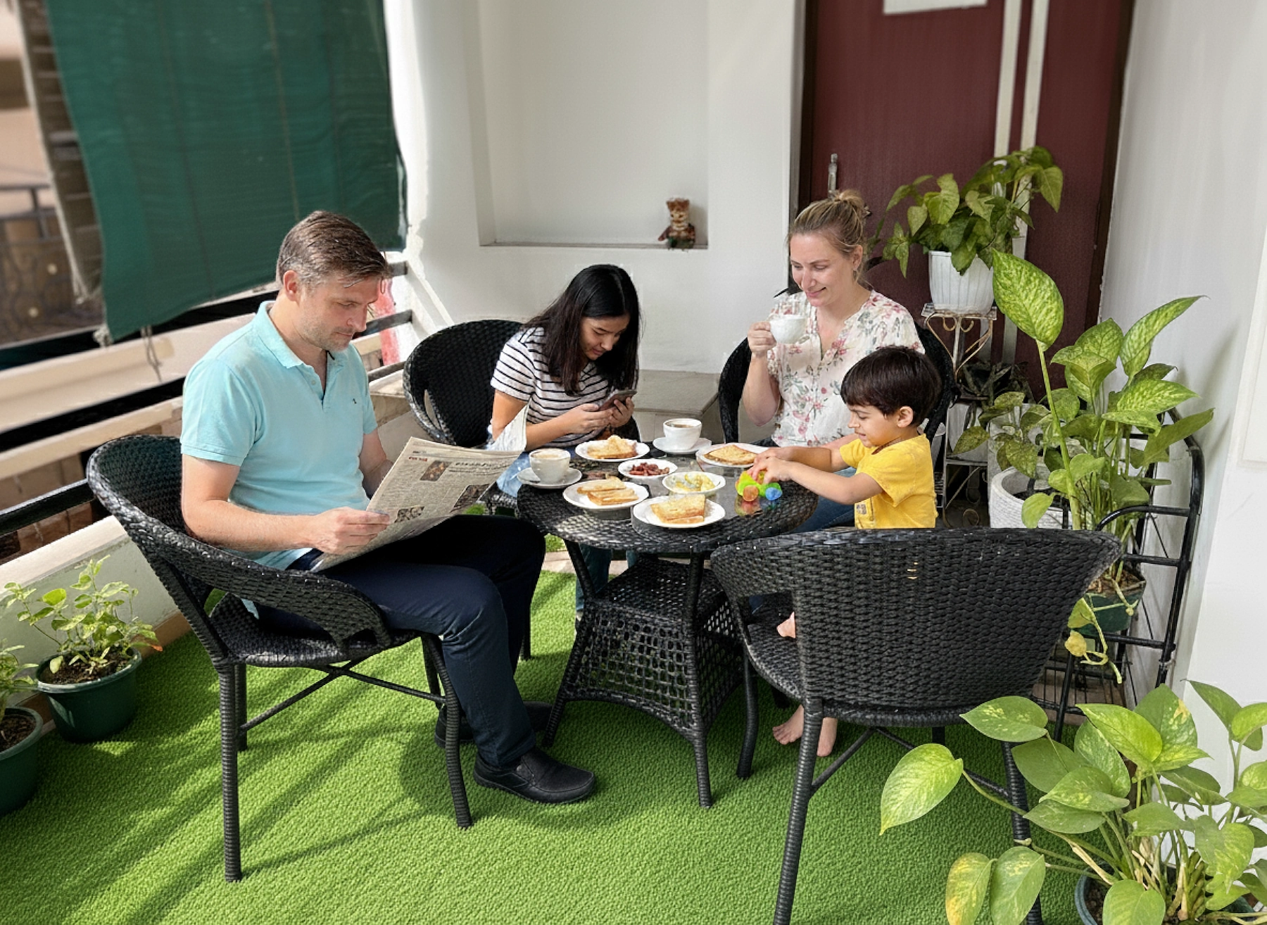 Private garden view balcony area in Ahmedabad