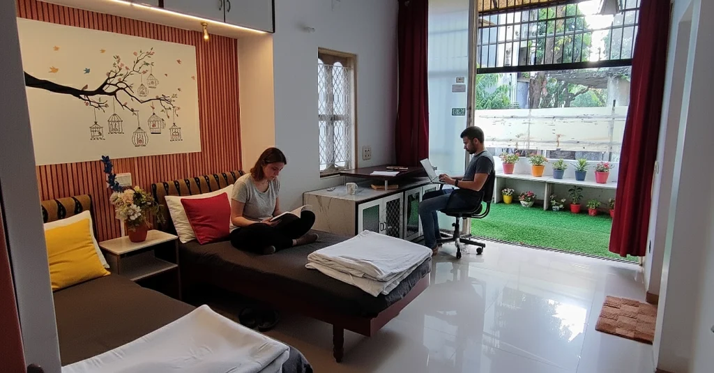 Guest Working reading in Bedroom